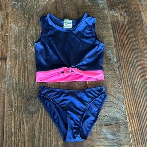 Navy Blue Girls Tankini Size 7